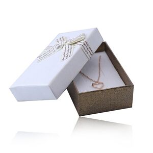 Dárková krabička s mašlí na set nebo náhrdelník - bílohnědá kombinace