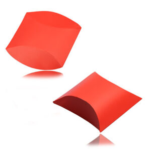 Dárková krabička z papíru - červená barva, hladký povrch, pukačka