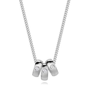 Diamantový náhrdelník ze stříbra 925 - tři prsteny s čirými brilianty