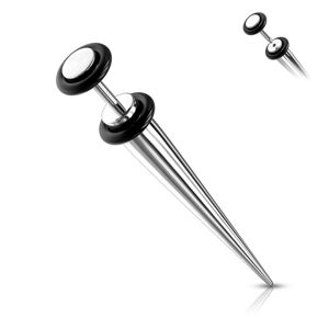 Fake expander z oceli ve stříbrné barvě s gumičkami - Tloušťka piercingu: 1,2 mm