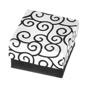 Krabička na náušnice - černobílý povrch se zakrouceným vzorem