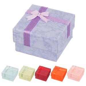 Krabička na náušnice - mramorované pastelové odstíny, s mašličkou - Barva: Modrá