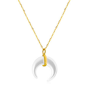 Náhrdelník ze žlutého zlata 375 - motiv perleťového měsíčku