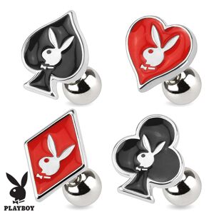 Ocelový piercing do tragu, symboly hracích karet, Playboy - Symbol: Kára