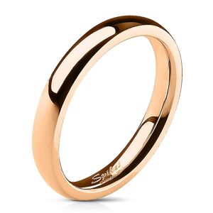 Ocelový prsten v měděném odstínu, vypouklá lesklá ramena, 3 mm - Velikost: 59