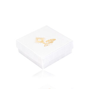 Perleťově bílá krabička na šperk - motiv 1. svatého přijímání zlaté barvy