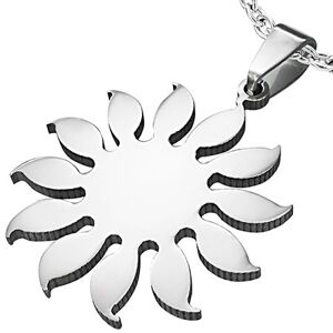 Přívěsek z chirurgické oceli - motiv slunečnice, stříbrná barva