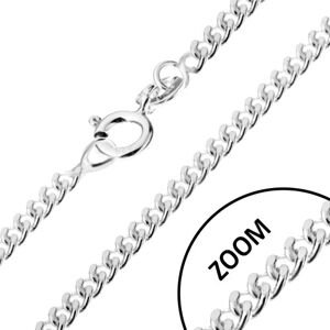 Stříbrný 925 řetízek, zatočená kulatá očka, šířka 1,4 mm, délka 600 mm