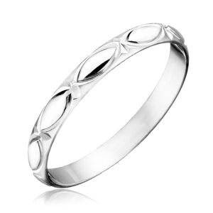 Stříbrný prsten 925 - obrysy zrnka a paprsky - Velikost: 59