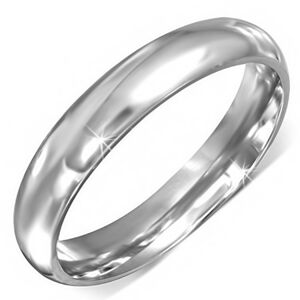 Stříbrný prsten z chirurgické oceli s hladkým povrchem - Velikost: 63