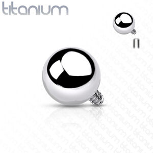 Titanový náhradní díl do implantátu, kulička, stříbrná barva, závit 1,2 mm - Velikost hlavičky: 2 mm