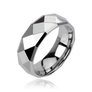 Wolframový prsten s motivem disco - Velikost: 64