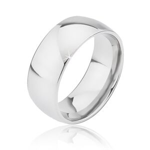 Zaoblený hladký titanový prsten stříbrné barvy - Velikost: 70